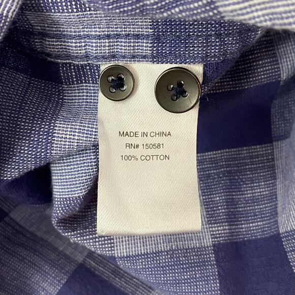 Flag & Anthem Men's Long Sleeve Plaid Button Up Shirt Size XL 100% Cotton - Picture 6 of 7